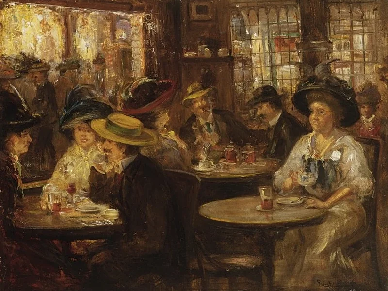 1871-Franz Helfferich - L'ora del tè al 't Goude Hooft, L'Aia